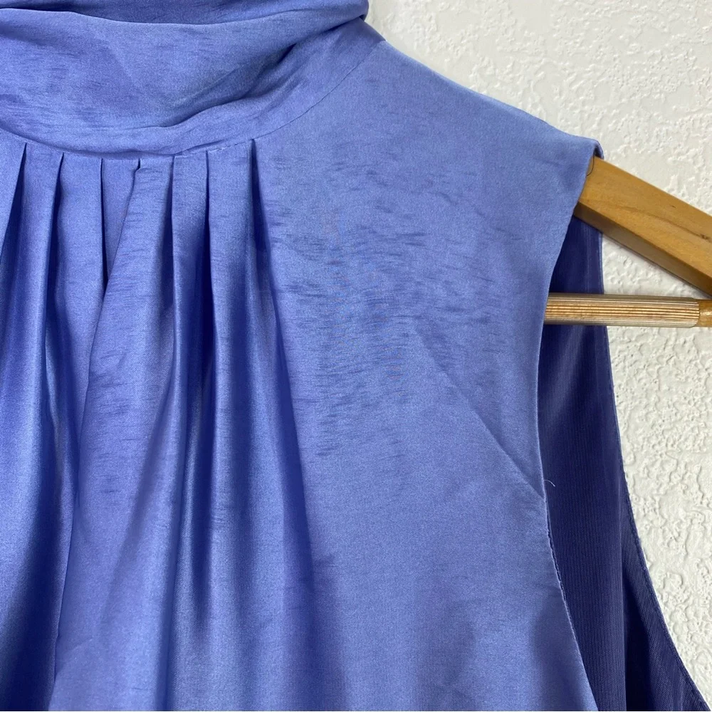 Zara Basics Blue Satin Floral Mini Dress